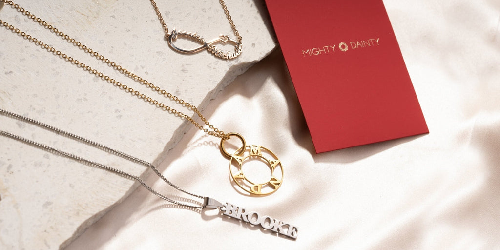 gold vs. silver name necklaces